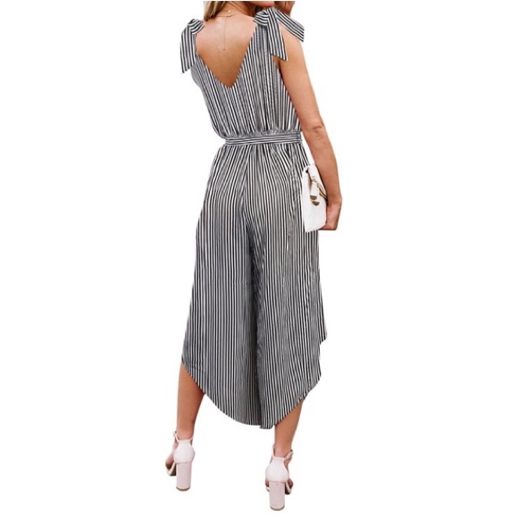 V Neck Wide Leg Jumpsuit (New) - Picture 2 of 4